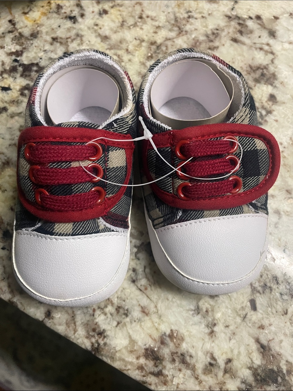 Plaid Red and black Baby Shoes - infant Shoes